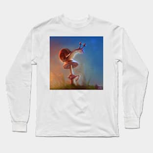 Snail enjoying the sunset Long Sleeve T-Shirt